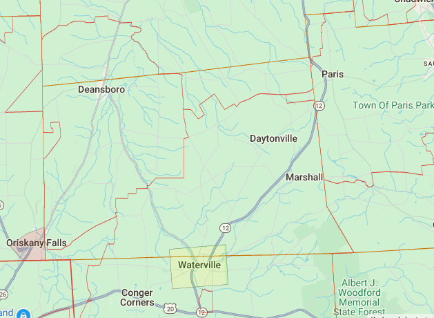 Map segment of Deansboro
